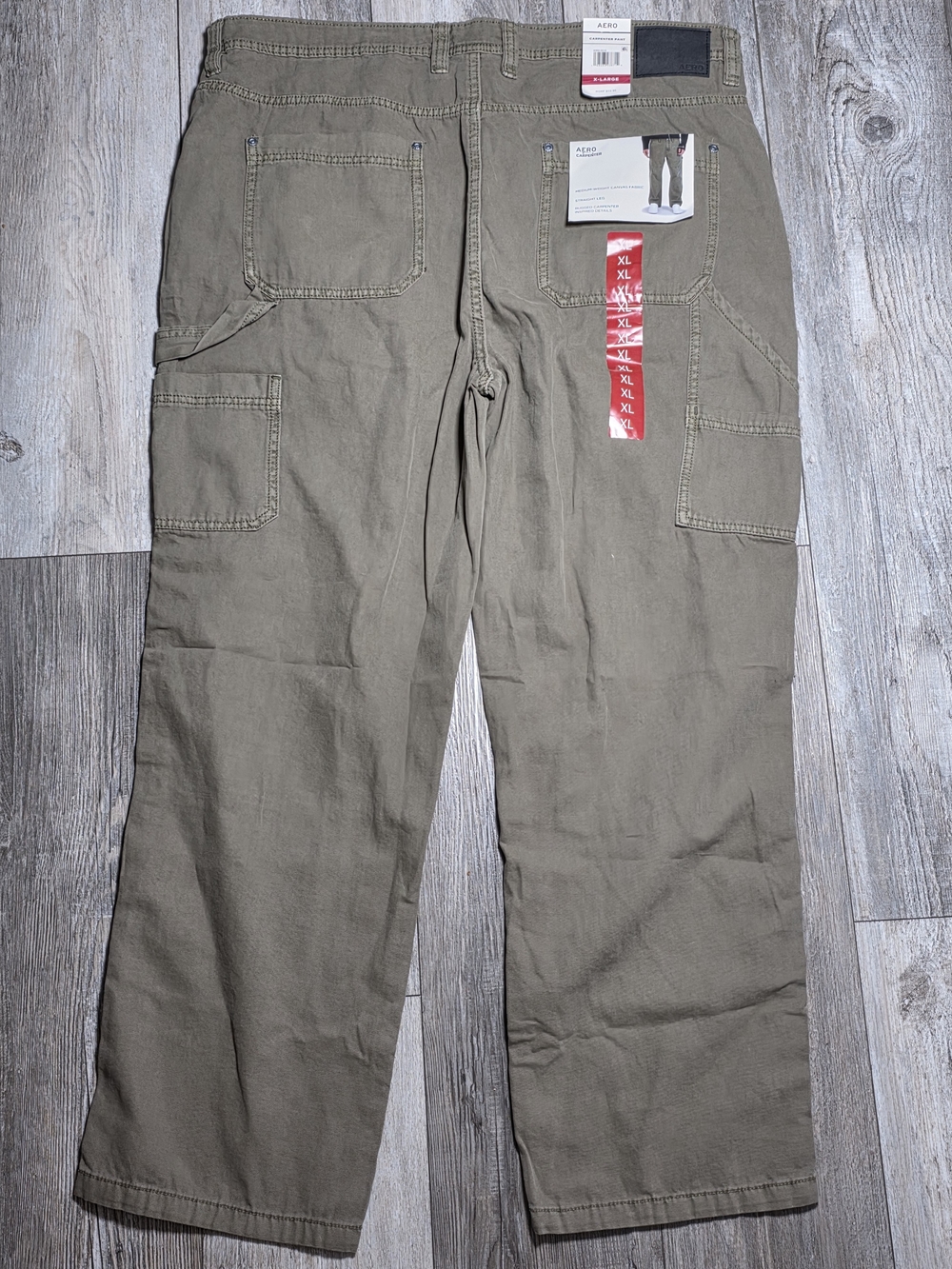 Aeropostale Men's Relaxed Fit 100% Cotton Carpenter Pants Sz XL *NWT Olive Green